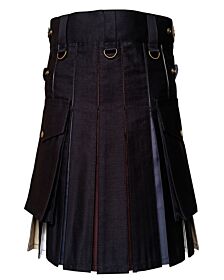 Beautiful Black Hybrid Utility Kilt 