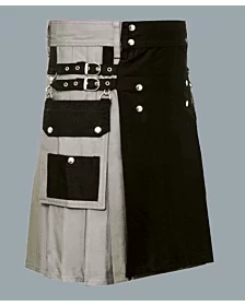 Black And Gray Hybrid Kilt