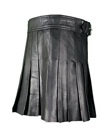 New Black Leather Utility Kilt 