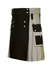 Black And Gray Hybrid Kilt 