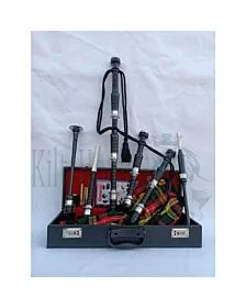 Buchanan Tartan Black Finish Bagpipe Set
