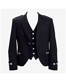 New Black Argyle Jacket And Vest