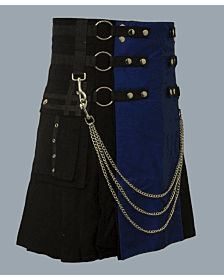 Black and red front hybrid kilt custom made