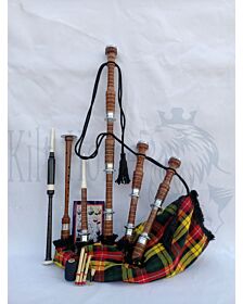 Buchanan Tartan Natural Finish Bagpipe Set