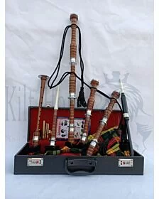Buchanan Tartan Natural Finish Bagpipe Set