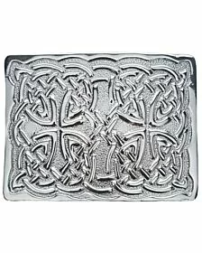 Silver Chrome Celtic Knot Kilt Belt Buckle
