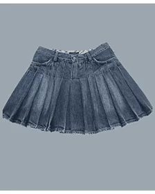 Women Blue Custom Made Denim Kilt