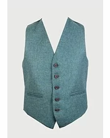New Mens green tweed Argyle Jacket and vest