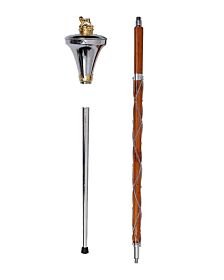 Plain Chrome Flat Head Lion Major Mace Stave &amp; Stick