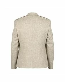 Scottish Wedding Groom Oatmeal Beige Argyle Jacket