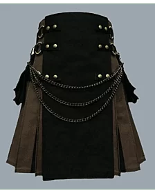New Canvas Brown Custom Made hybrid kilt for men