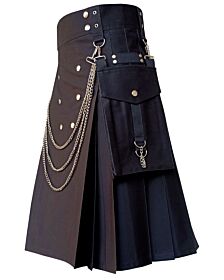 Black Detachable Fashion Kilt