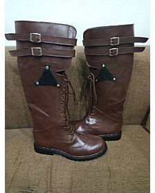 Leather pride long kilt boots