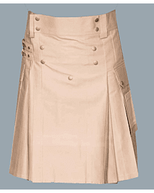 Khaki hybrid kilt for men