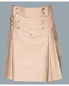Khaki hybrid kilt for men
