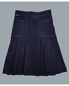 Women Dark Blue Denim Kilt