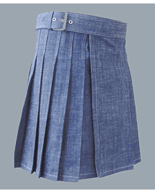 Light Blue Denim Kilt For Men