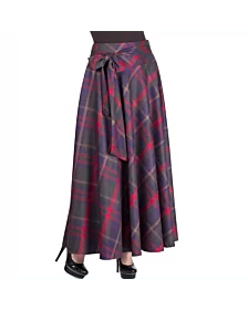 Women Beautiful Long Tartan Skirt