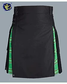 Black And Green Tartan Hybrid Kilt