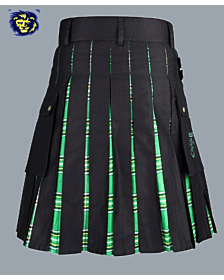 Black And Green Tartan Hybrid Kilt