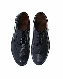 New Mens Black Leather Upper Ghillie Brogues Shoes