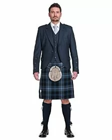 Patriot Ancient Tartan Navy Blue Jacket Complete Scottish Wedding Outfit