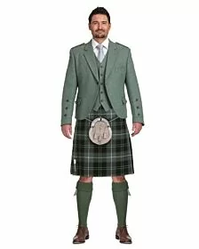 Patriot Tartan Green Jacket Complete Scottish Wedding Outfit