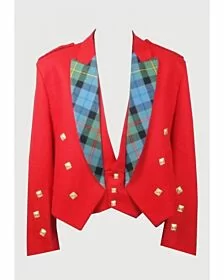 prince charlie Red scottish jacket with vest coat