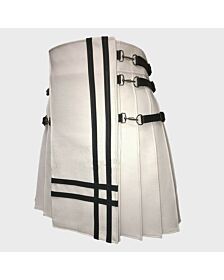 White Leather Kilt 