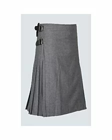 Solid Grey Tartan Kilt for men