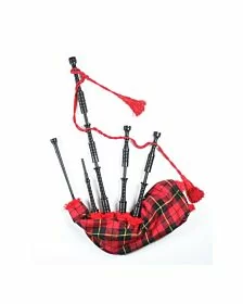 Wallace Tartan Complete Black Bagpipe Set