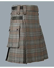 Black Watch Weathered Leather Straps Utility Kilt