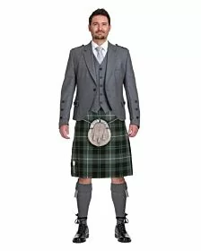 Patriot Tartan Grey Jacket Complete Scottish Wedding Outfit