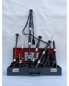 Mackenzie Tartan Black Finish Bagpipe Set