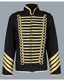 Men's Steampunk Stand Collar Punk Gothic Drummer Jacket