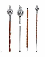Chrome Head With Gold Irish Harp Major Mace Stave & Stick