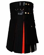 Beautiful Black Hybrid Utility Kilt 