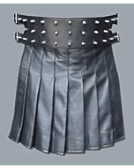 Mini Black Beautiful Leather Kilt