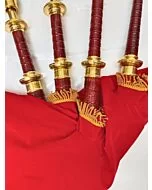 Highland New Red Velvet Gold Plated Bagpipe Set