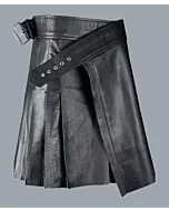 New Black Leather Utility Kilt 