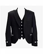 New Black Argyle Jacket And Vest