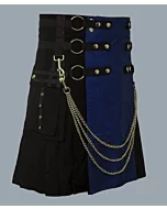 Black and red front hybrid kilt custom made