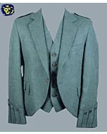 New Mens green tweed Argyle Jacket and vest