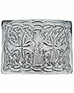Silver Chrome Celtic Knot Kilt Belt Buckle