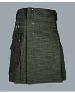 Custom Made Rough Denim Kilt