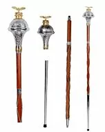 Plain Chrome Flat Head Lion Major Mace Stave & Stick
