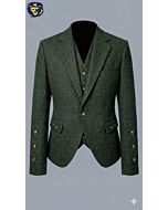 Green Argyle Jacket And Vest