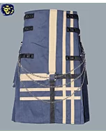 Hybrid Blue Utility Kilt With Chain
