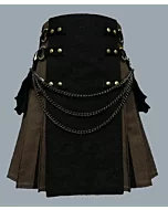 New Canvas Brown Custom Made hybrid kilt for men