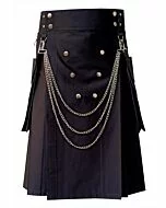 Black Detachable Fashion Kilt